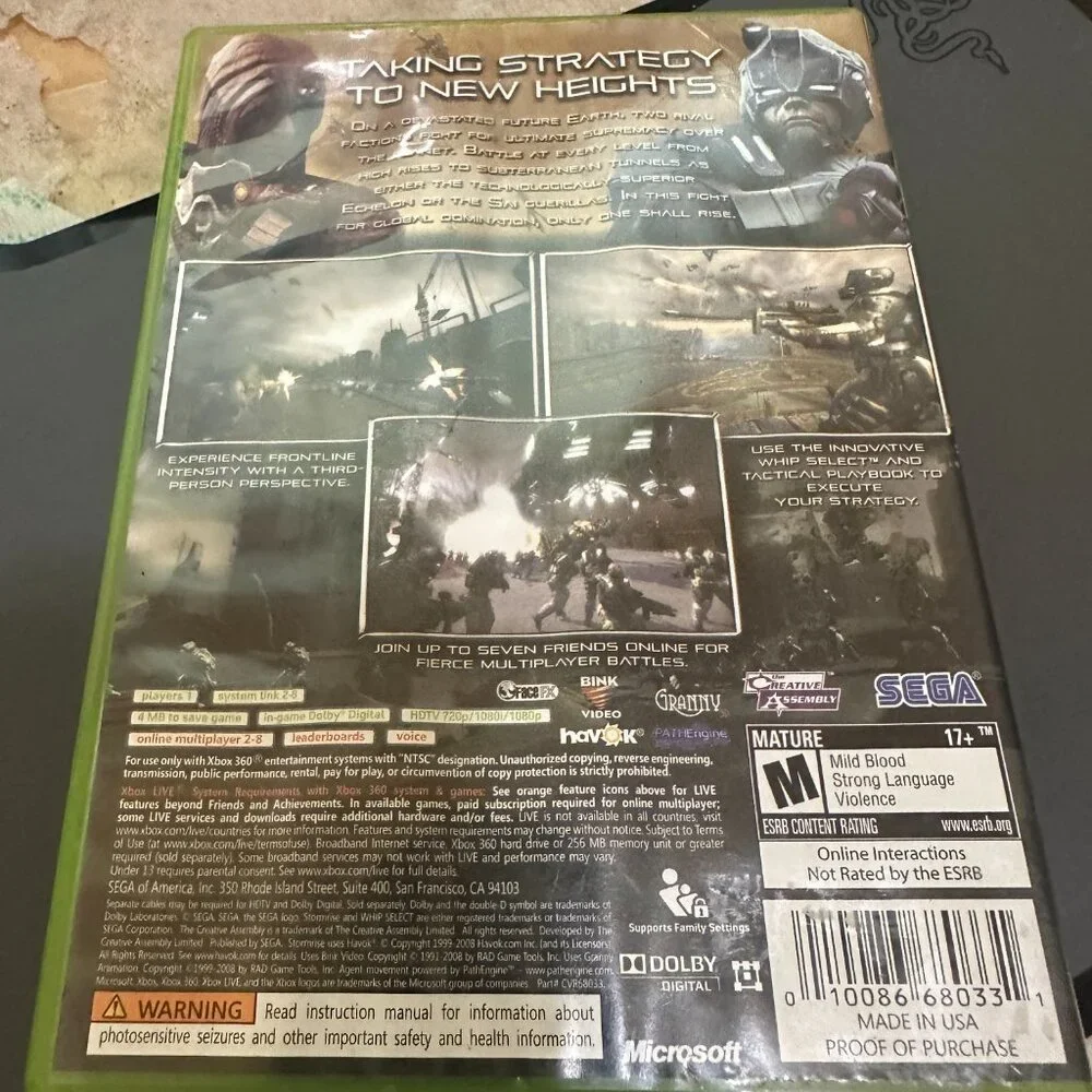Stormrise (Microsoft Xbox 360, 2009) No Manual